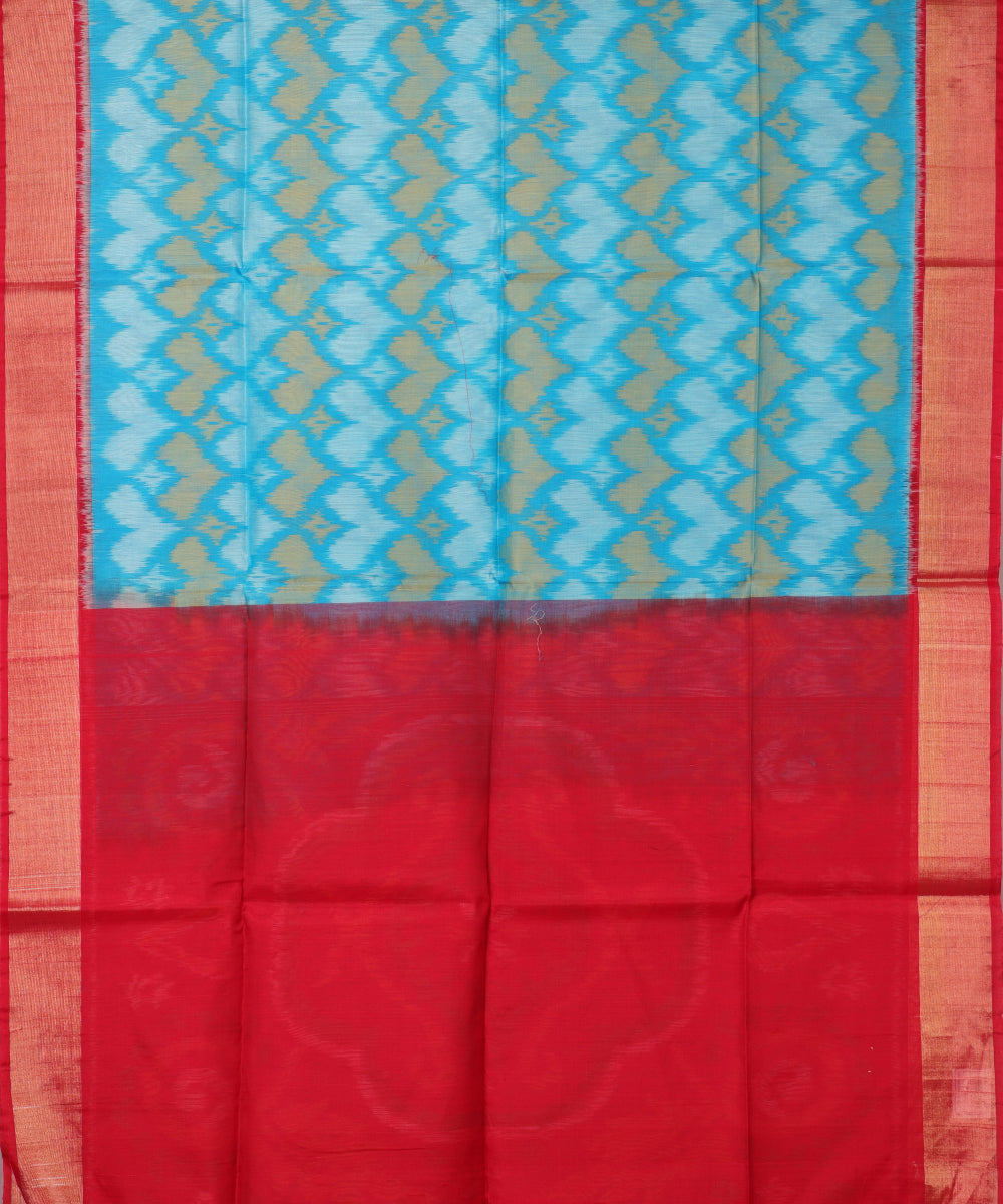 Olympic blue color handloom pochampally sico saree