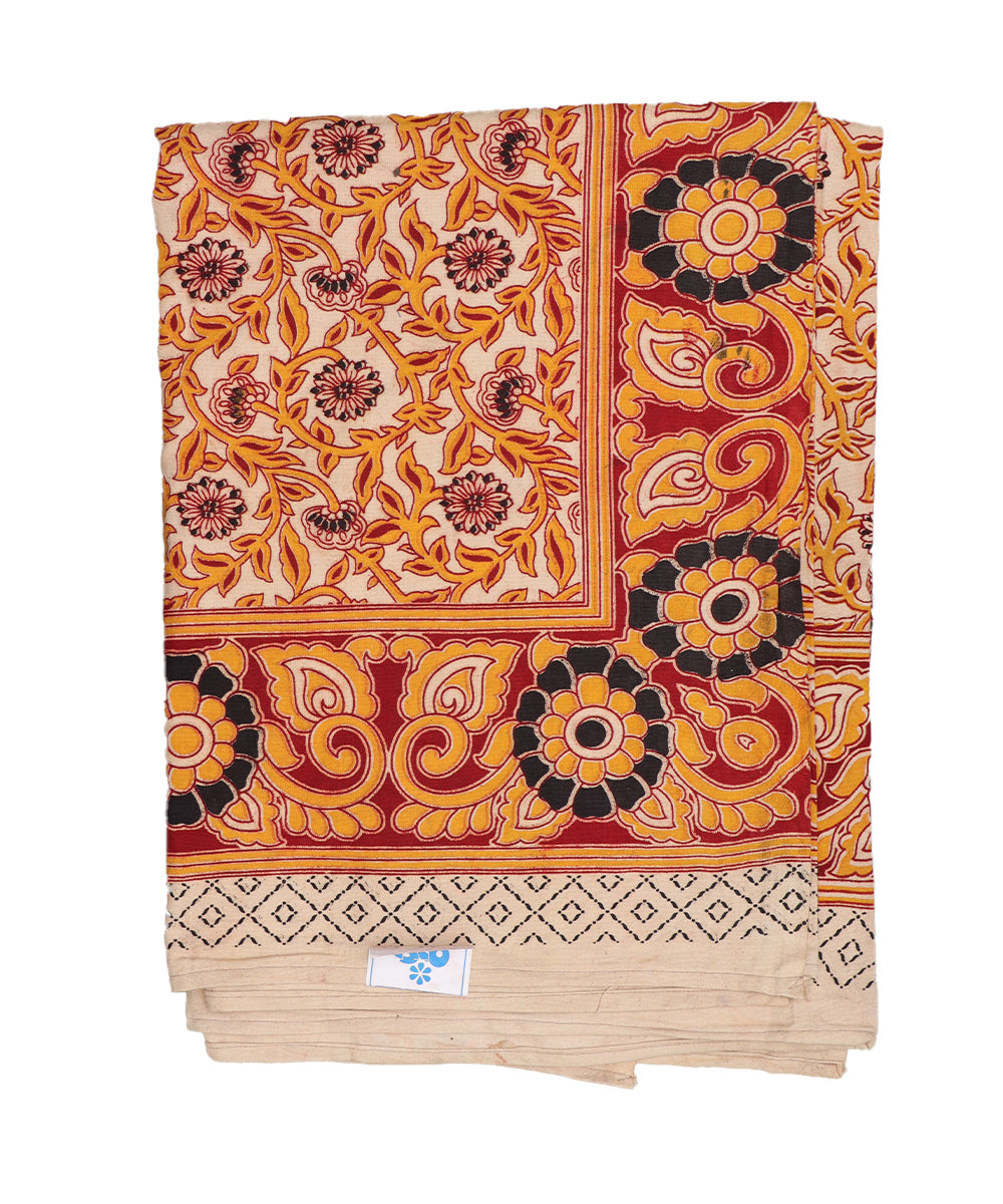 Kalamkari handblock print cotton single cot Bedsheet