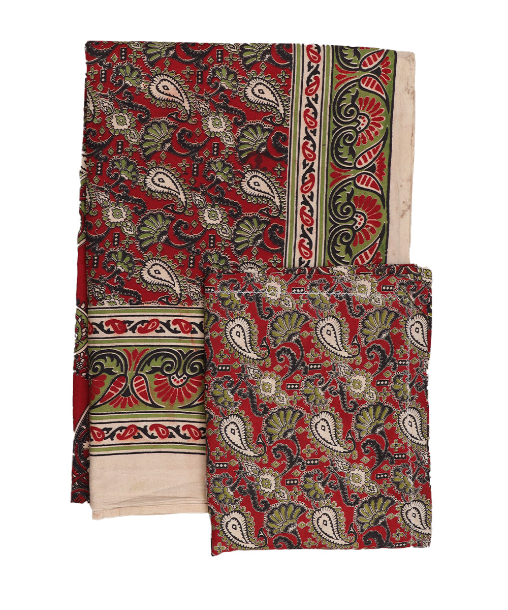 Kalamkari handblock print cotton single cot Bedsheet