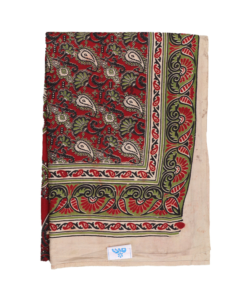 Kalamkari handblock print cotton single cot Bedsheet