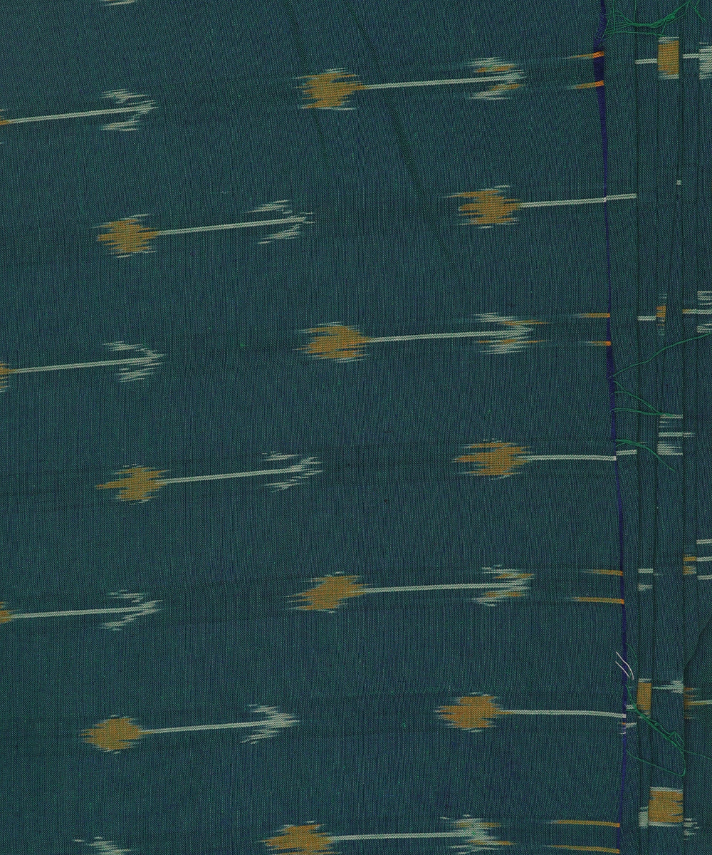 Pine green color handloom pochampally cotton material