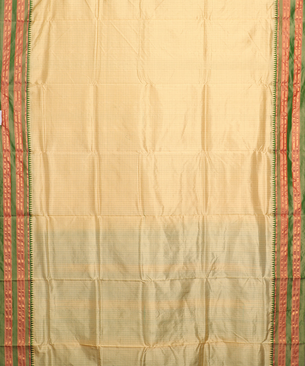 Banana yellow color handloom Narayanpet silk saree