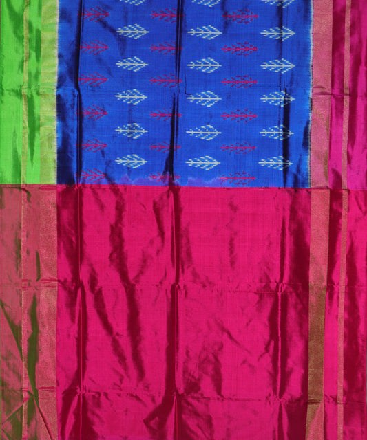 Navy blue color handloom silk saree