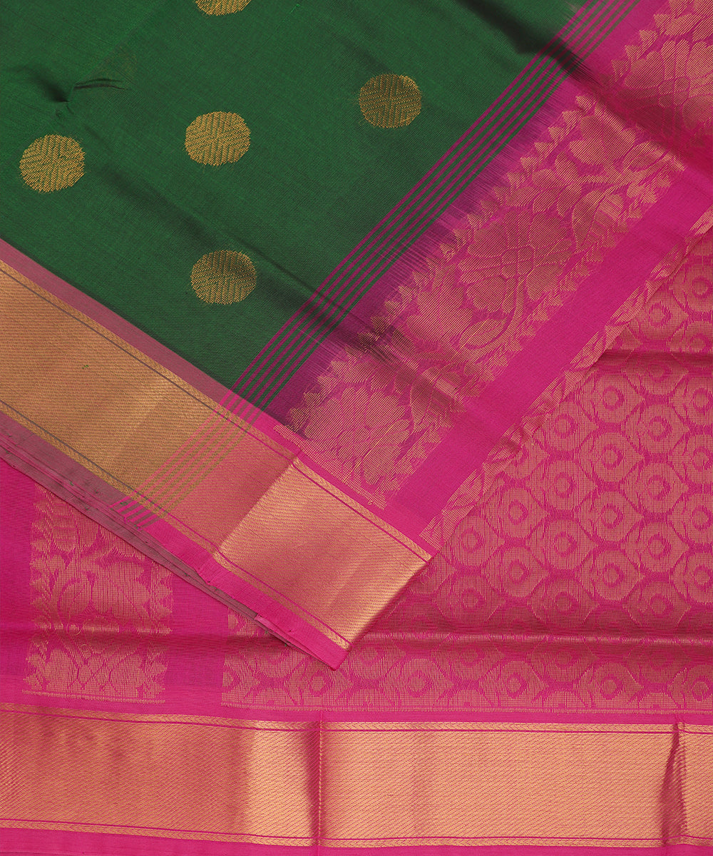 Sacramento green color handloom madhavaram sico saree