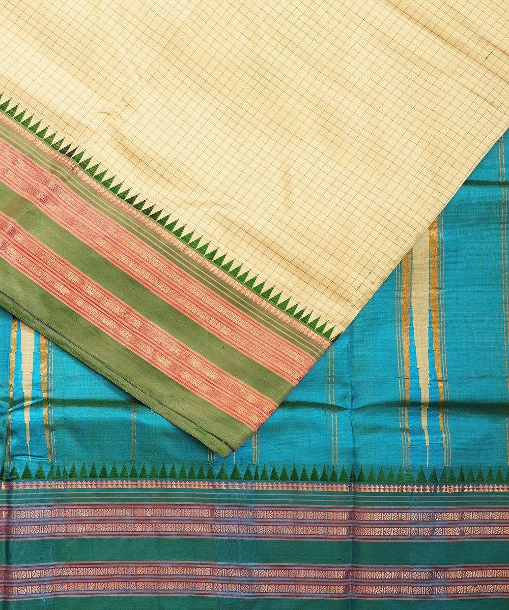 Banana yellow color handloom Narayanpet silk saree