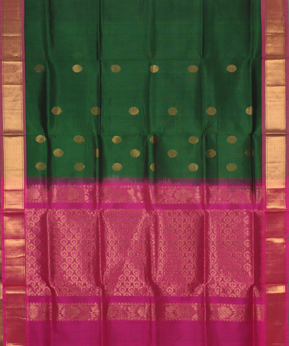 Sacramento green color handloom madhavaram sico saree