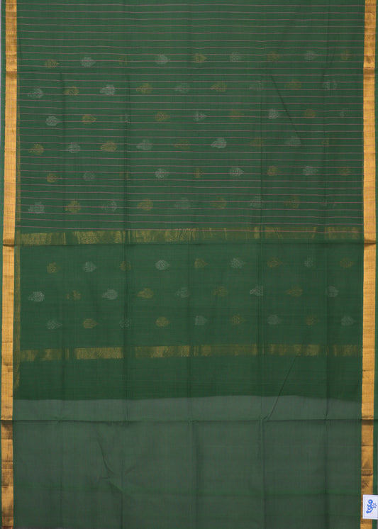 Hunter green color handloom venkatagiri cotton saree