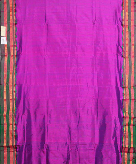 Lollipop violet striped handloom narayanpet silk saree