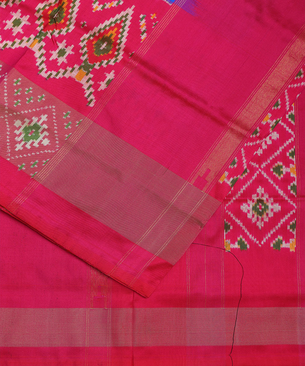 Egyptian blue color handloom rajkot silk saree