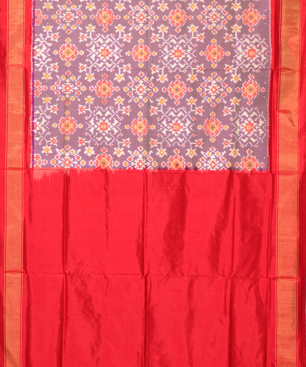 Pigeon blue color handloom rajkot silk saree