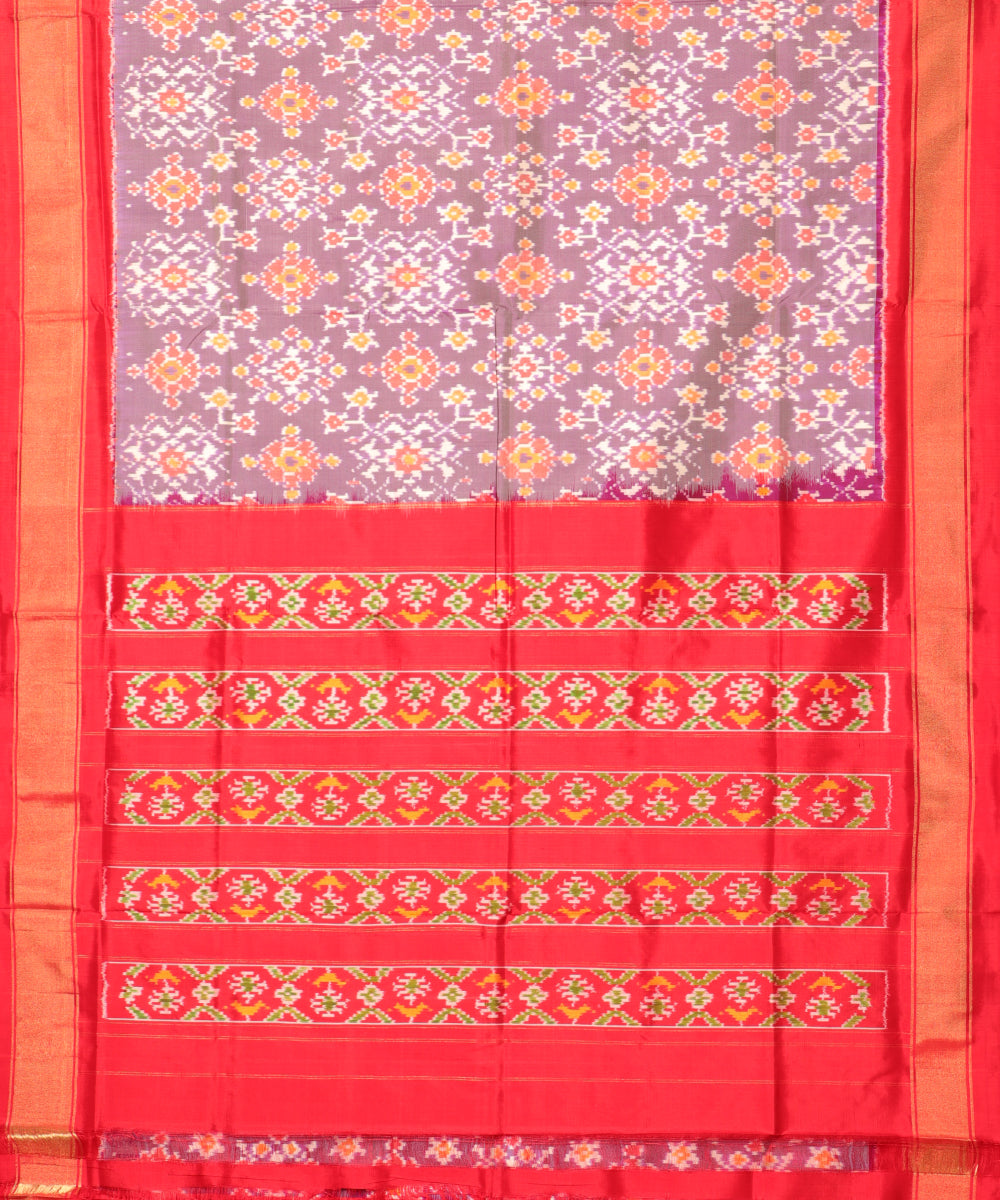 Pigeon blue color handloom rajkot silk saree