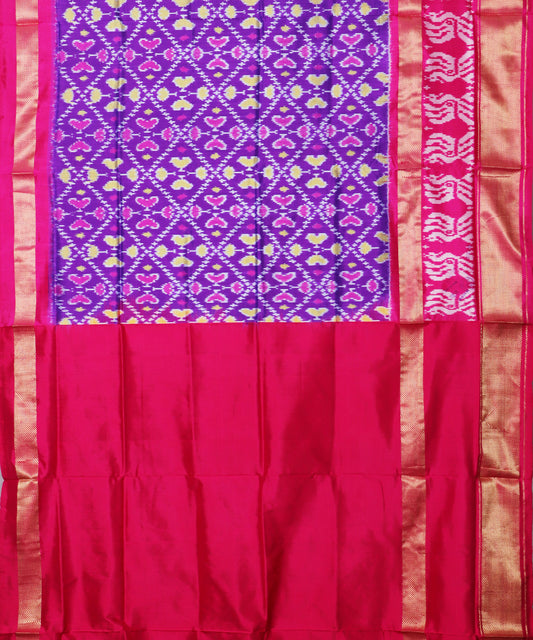 Egyptain blue color handloom rajkot silk saree