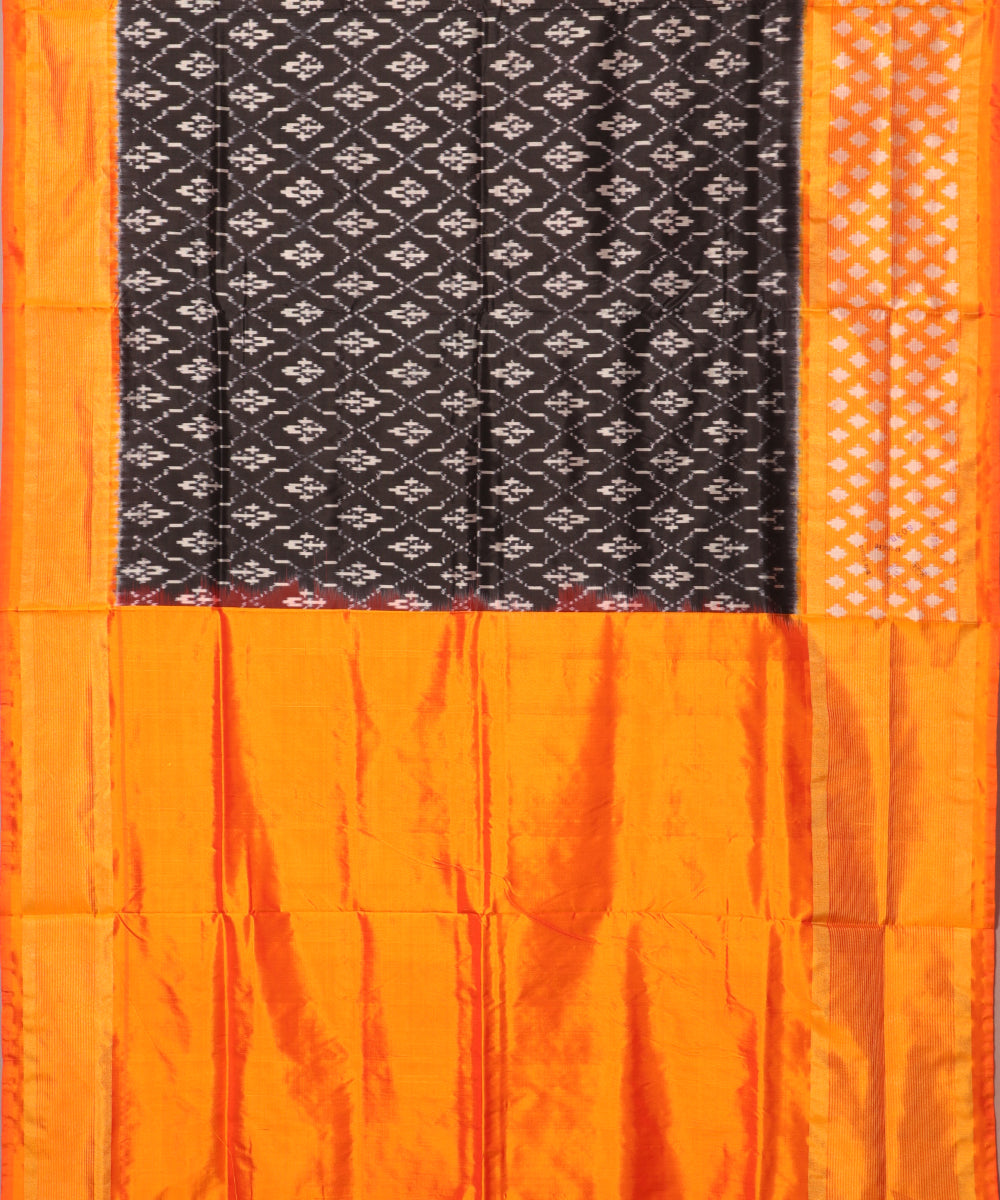 Black color handloom rajkot silk saree