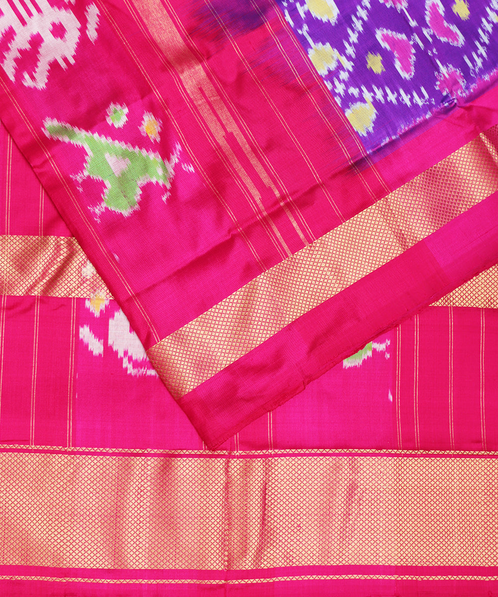 Egyptain blue color handloom rajkot silk saree