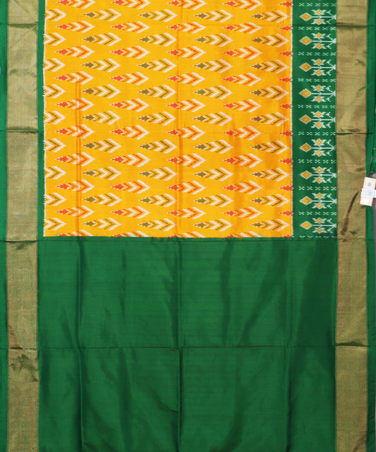 Tiger orange color handloom rajkot silk saree