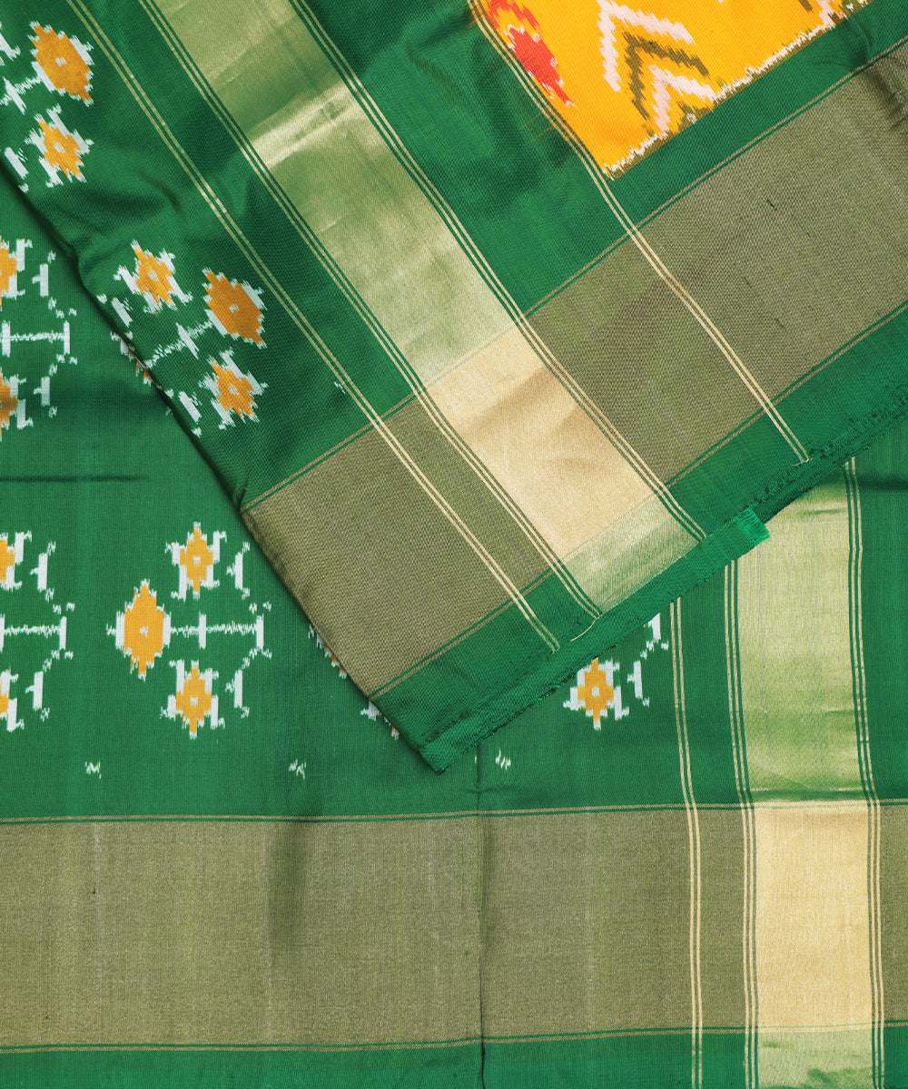 Tiger orange color handloom rajkot silk saree