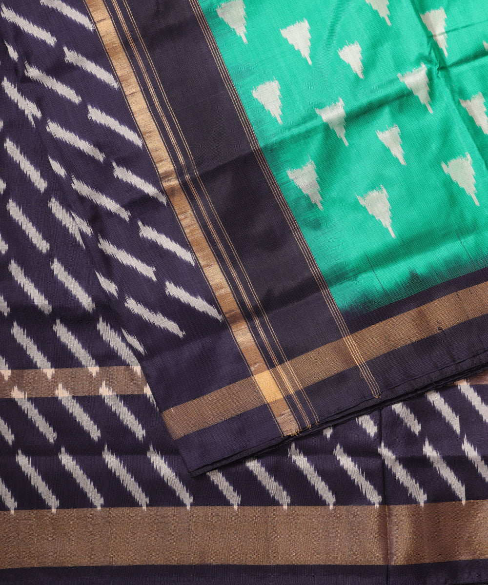 Jade green color handloom rajkot silk saree