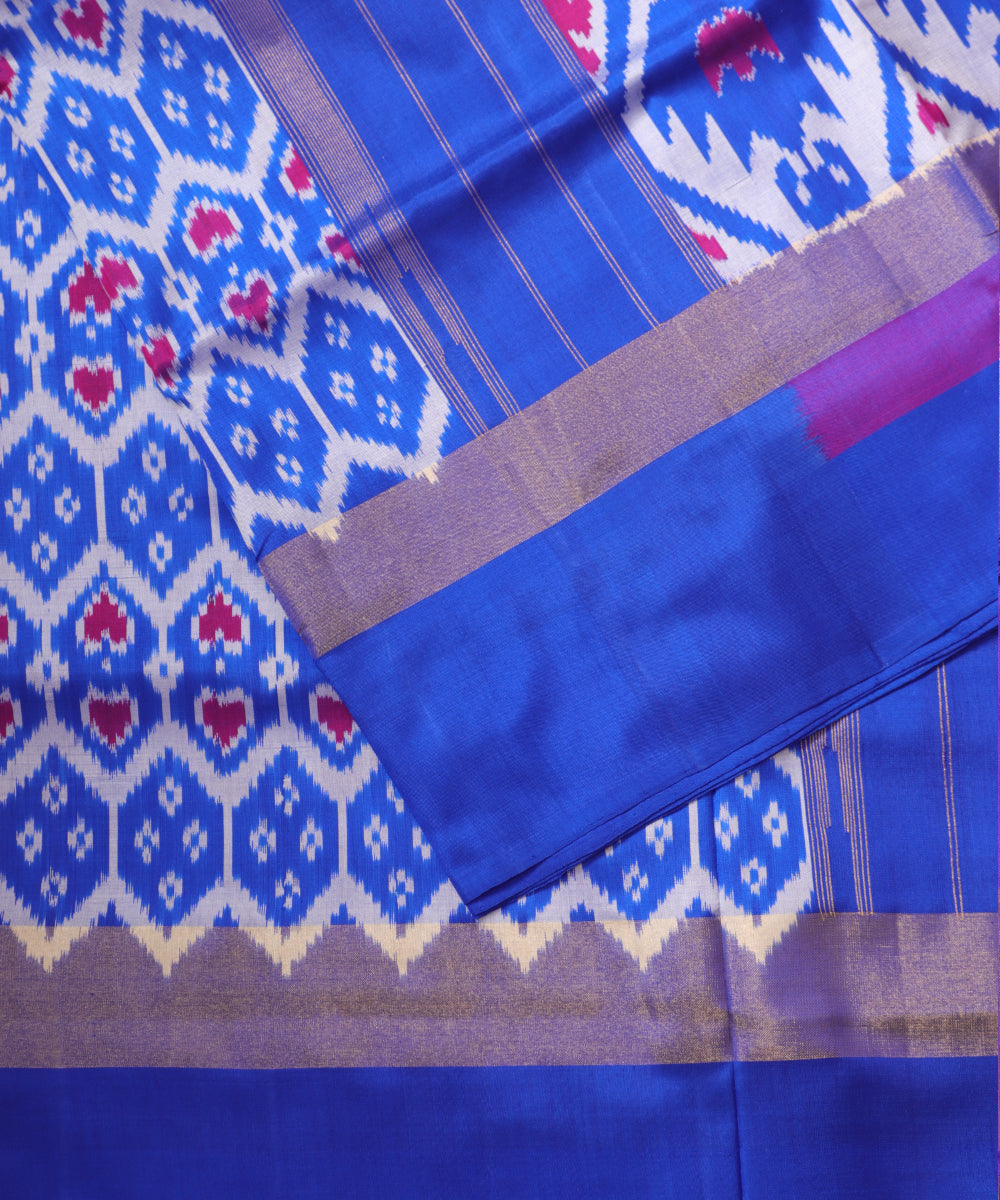 Multi-color handloom rajkot silk saree