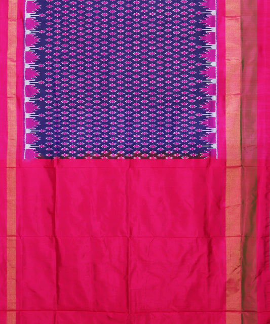 Space blue color handloom rajkot silk saree