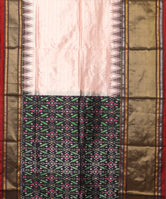 Salmon color handloom rajkot silk saree