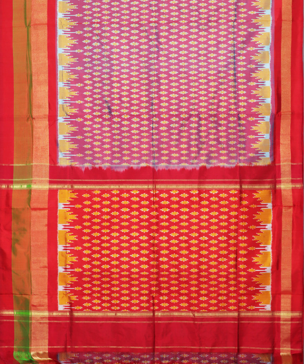 Multi-shade handloom rajkot silk saree