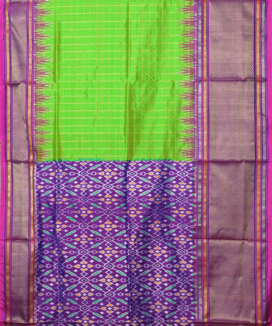 Kelly green color handloom rajkot silk saree