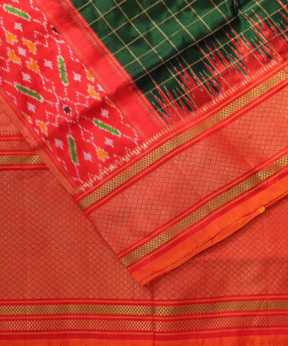 Sacramento green color handloom rajkot silk saree