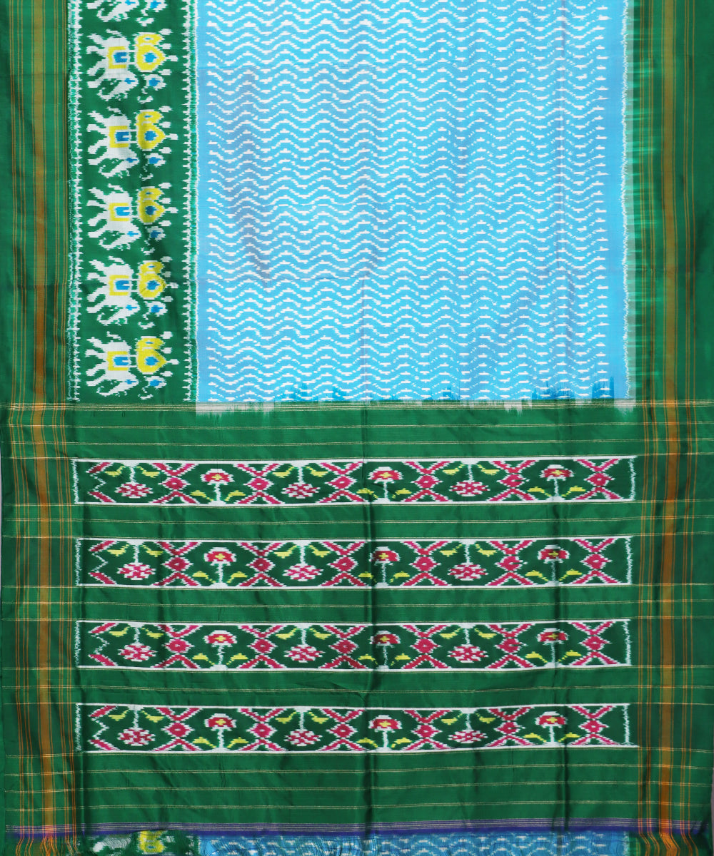 Maya blue color handloom rajkot silk saree
