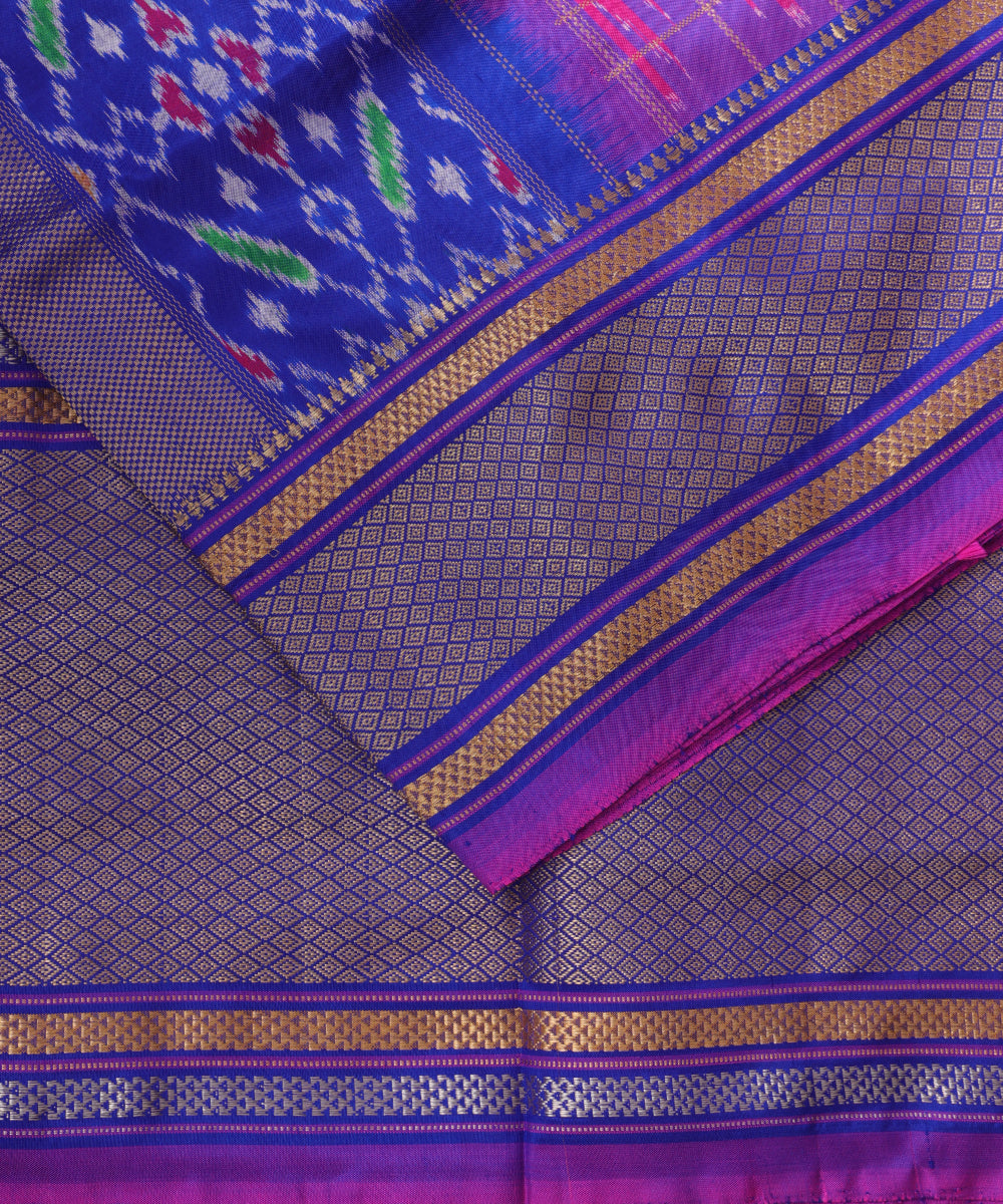 Magenta pink color handloom rajkot silk saree