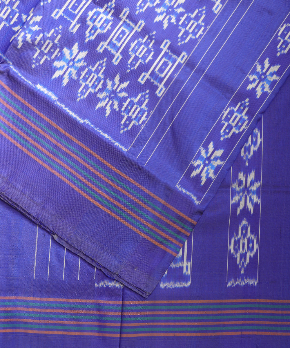 Space blue color handloom rajkot silk saree