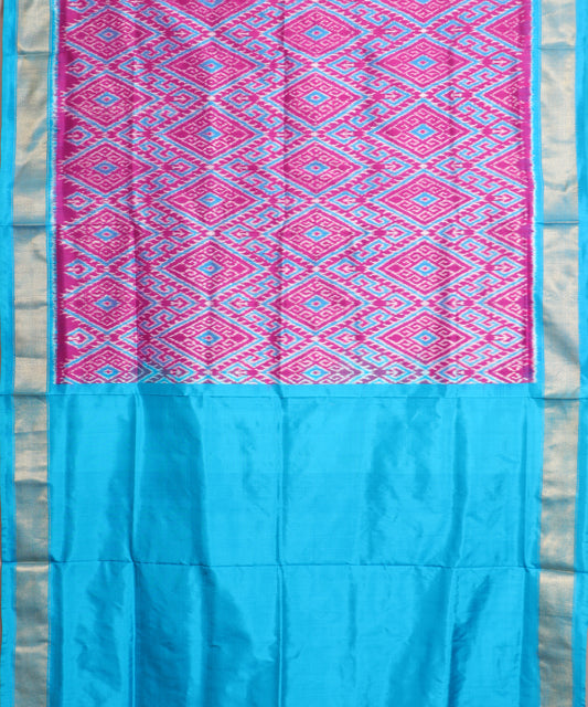 Lollipop violet color handloom rajkot silk saree