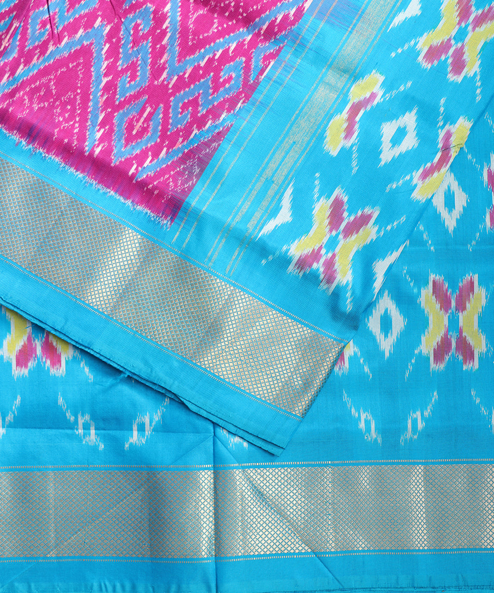 Lollipop violet color handloom rajkot silk saree