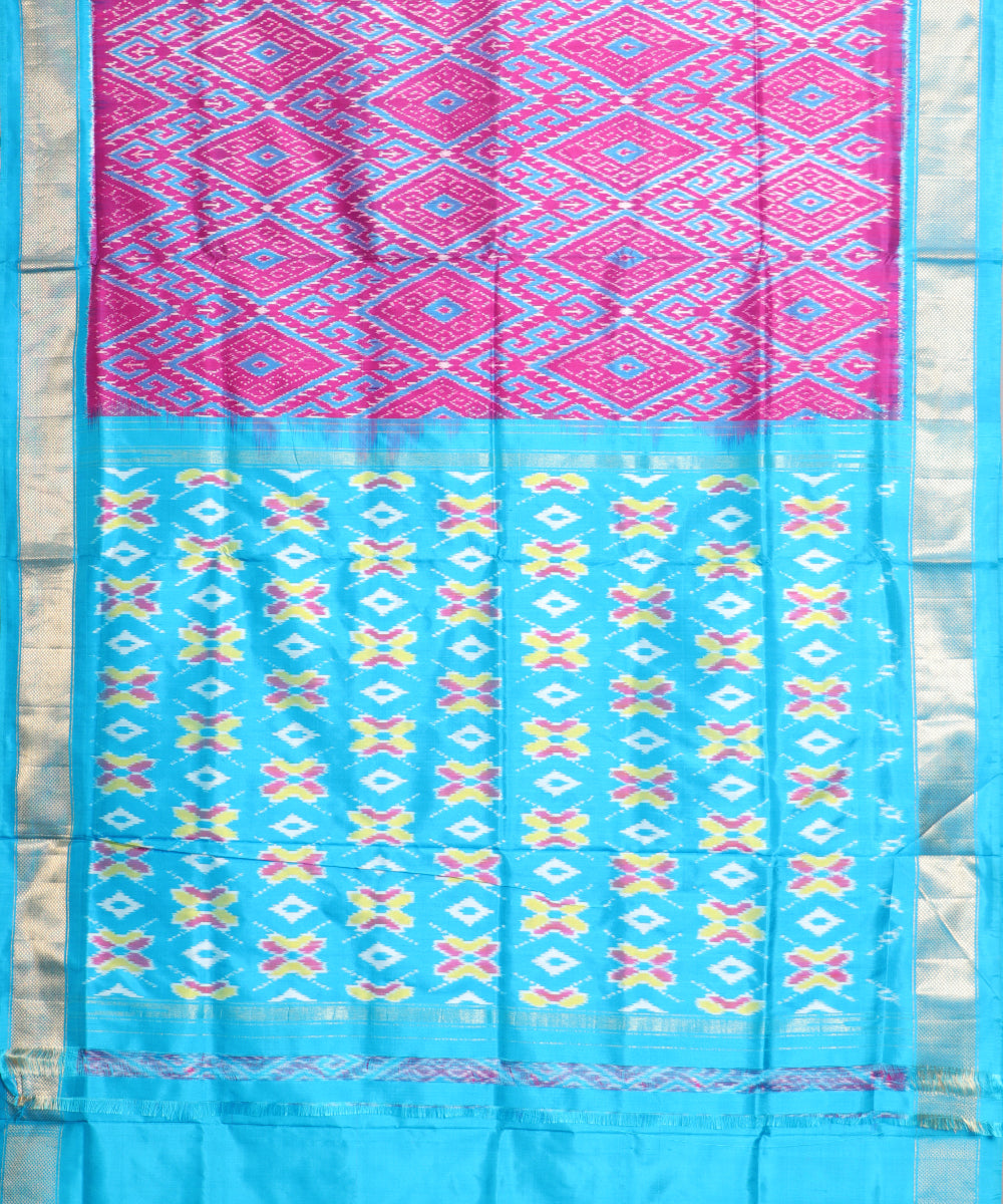 Lollipop violet color handloom rajkot silk saree