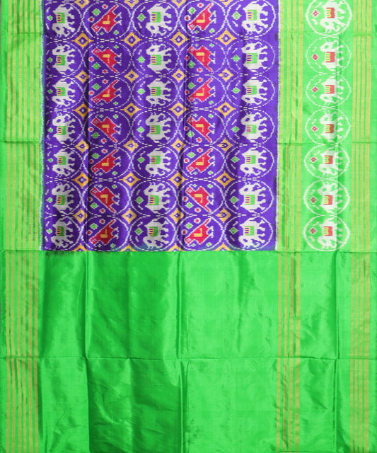 Navy blue color handloom rajkot silk saree