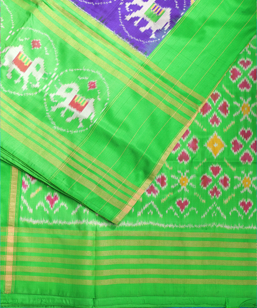 Navy blue color handloom rajkot silk saree