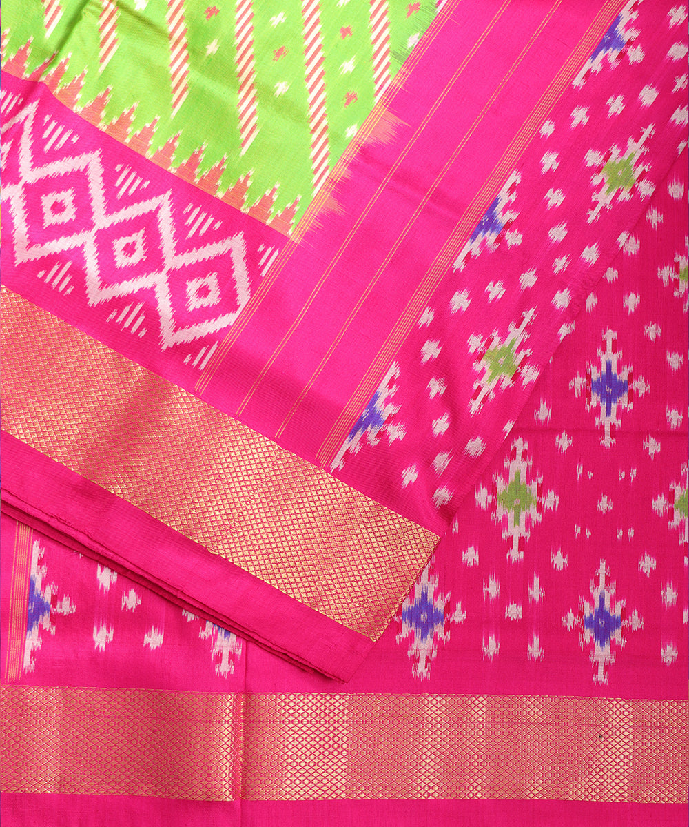 Green color handloom rajkot silk saree