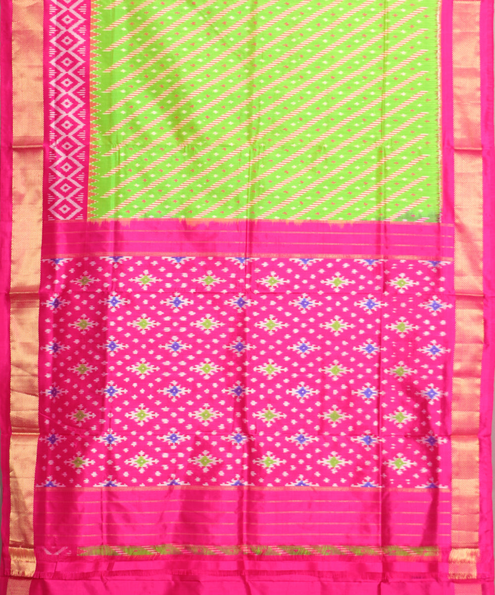 Green color handloom rajkot silk saree