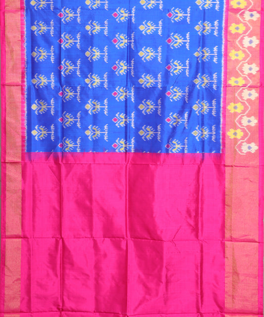 Blue color handloom rajkot silk saree