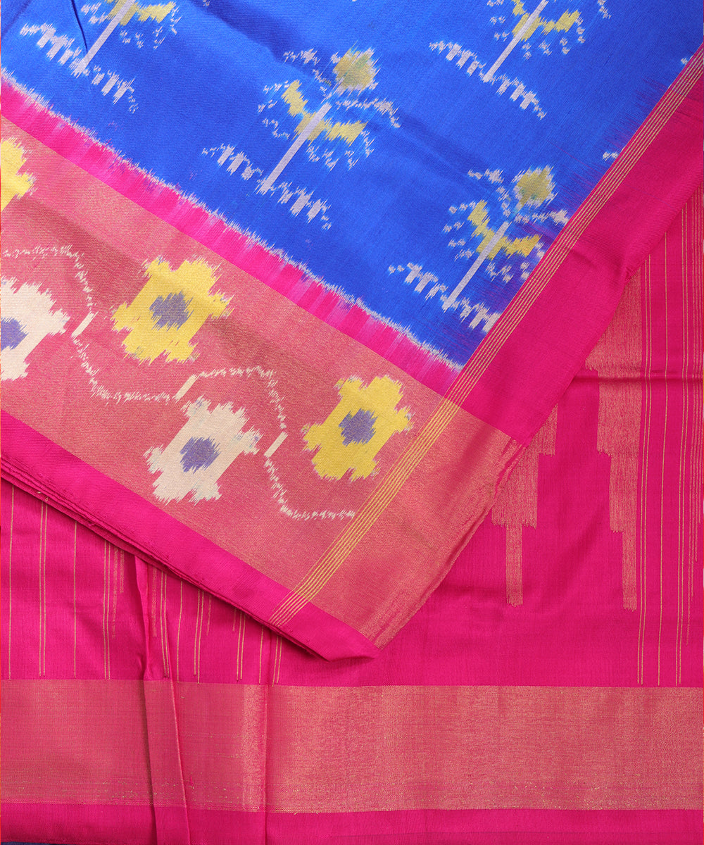 Blue color handloom rajkot silk saree