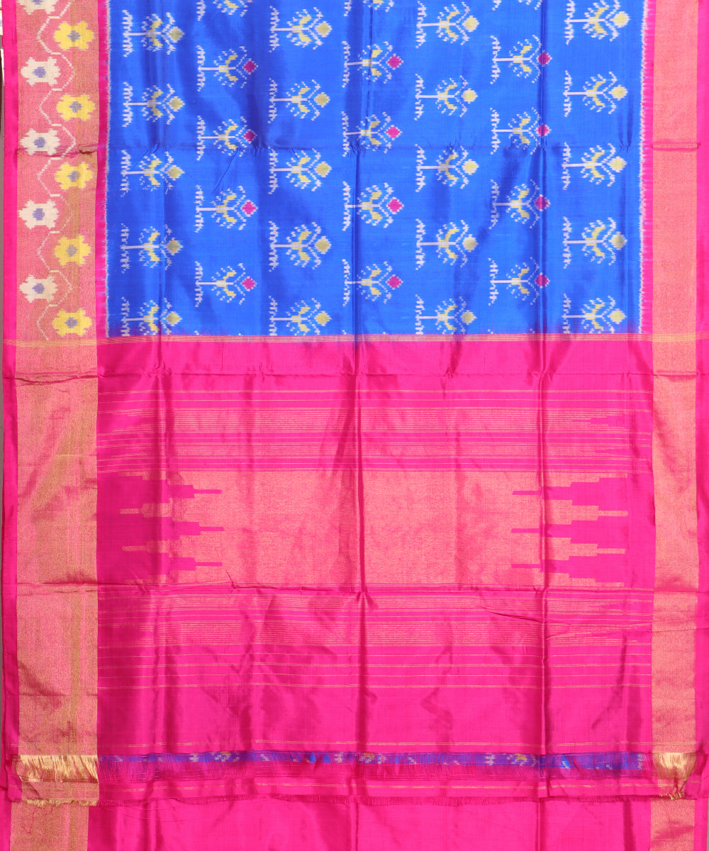 Blue color handloom rajkot silk saree