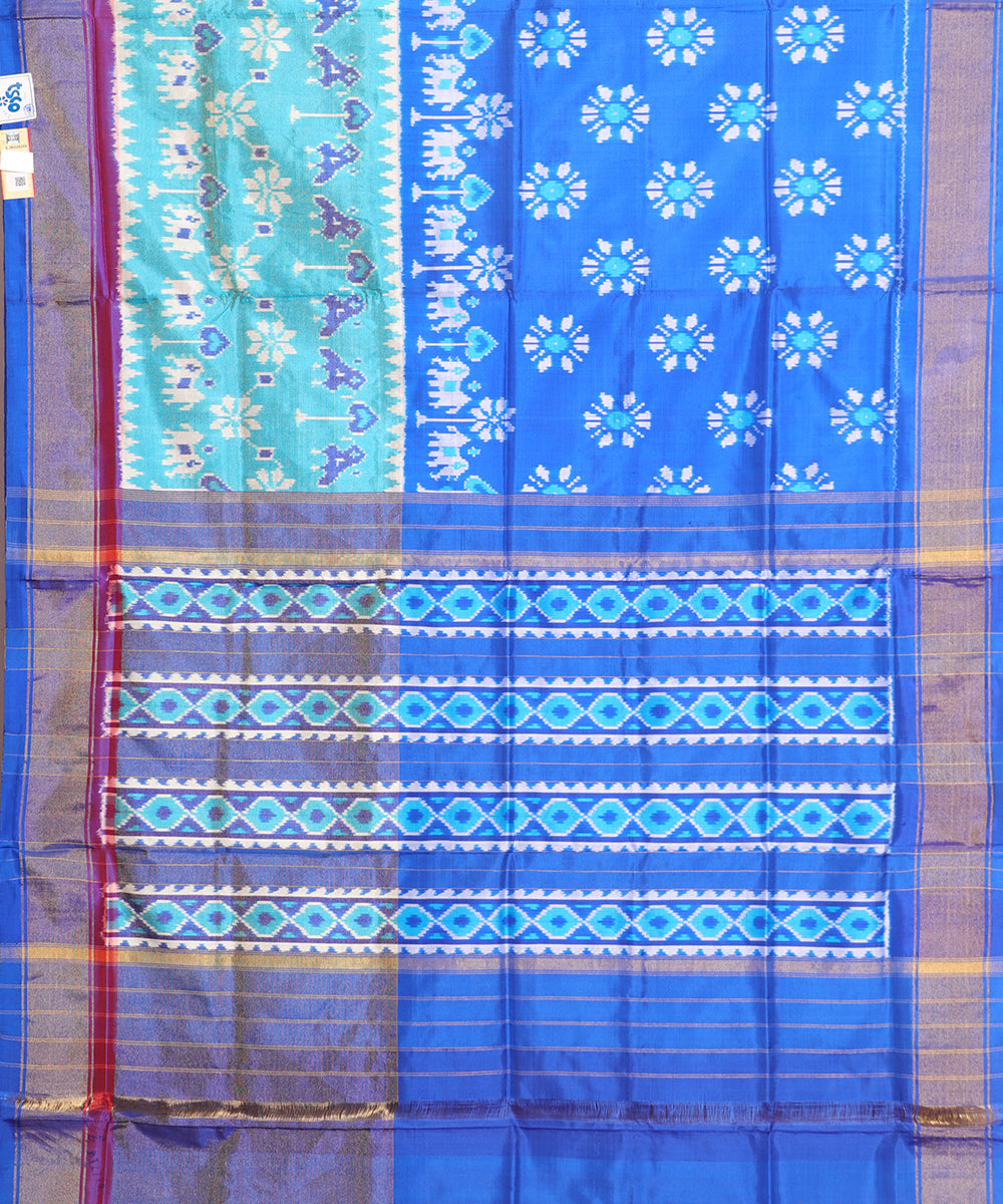 Multi-color handloom rajkot silk saree