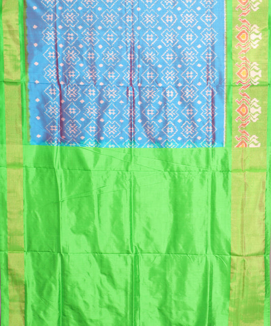 Steel blue shade handloom rajkot silk saree