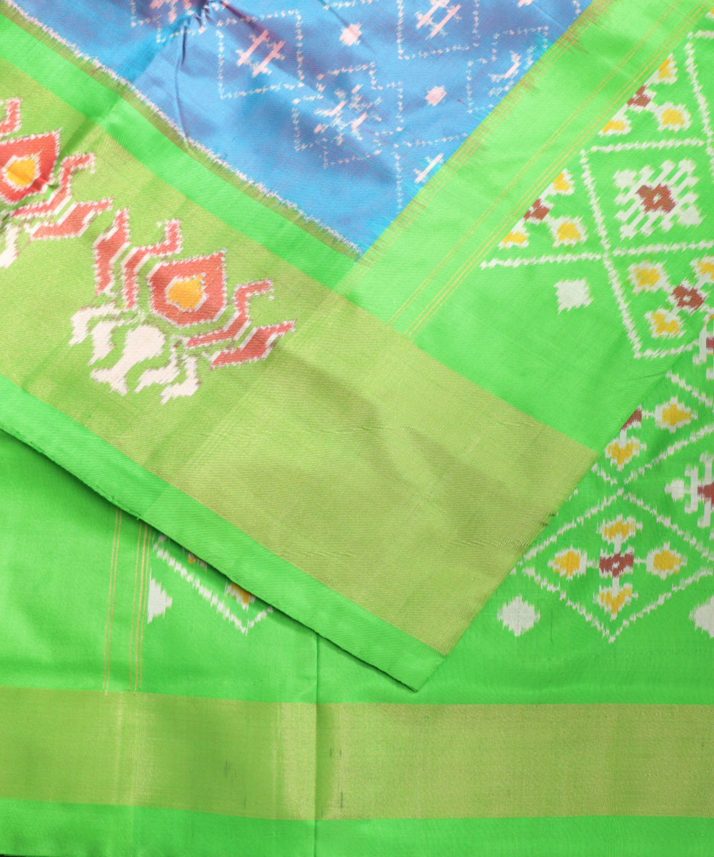 Steel blue shade handloom rajkot silk saree