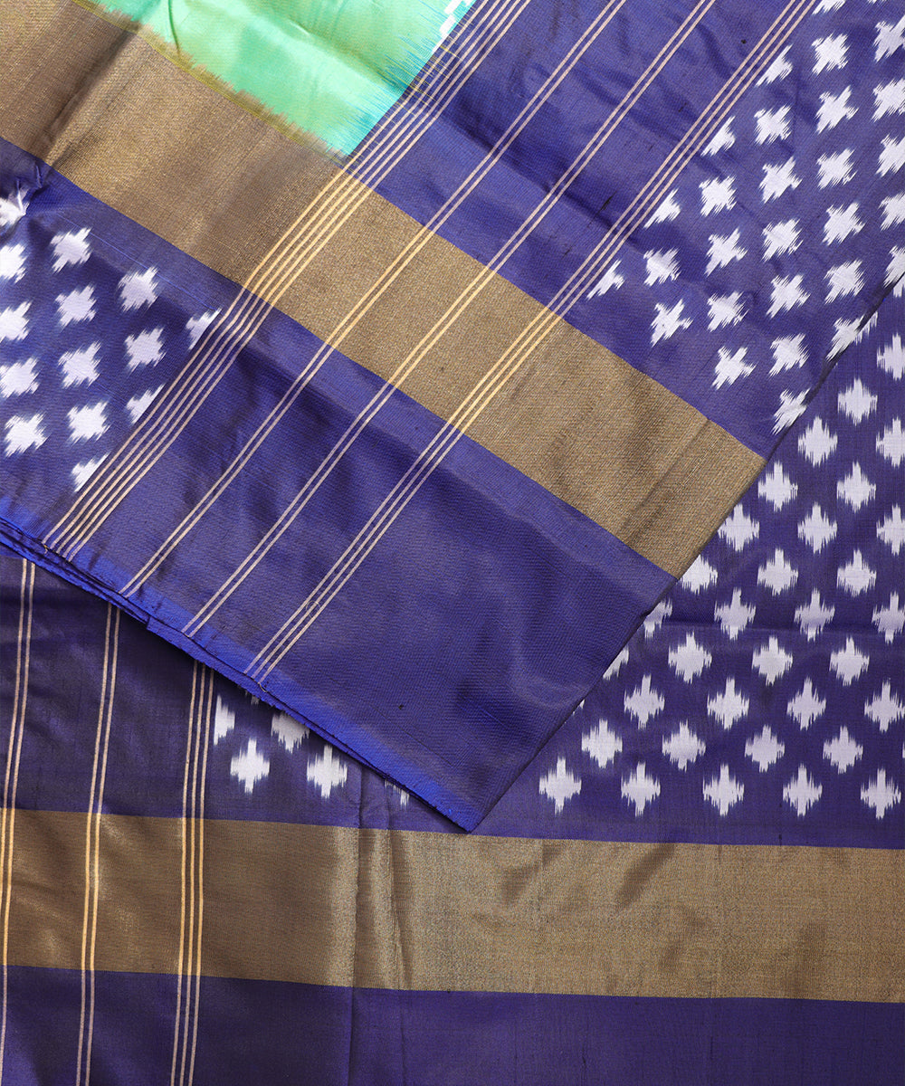 Mint green shade handloom rajkot silk saree