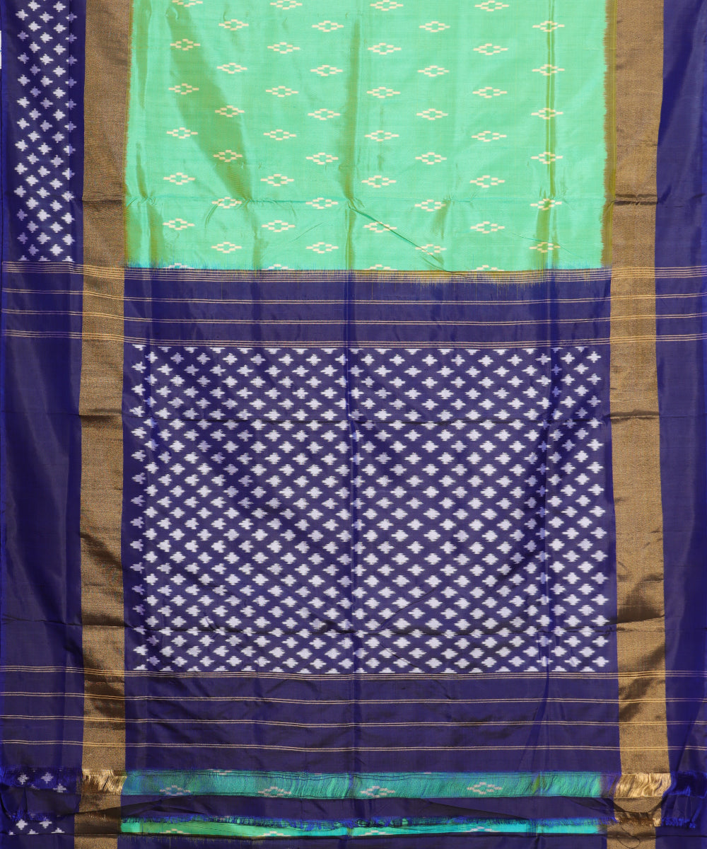 Mint green shade handloom rajkot silk saree