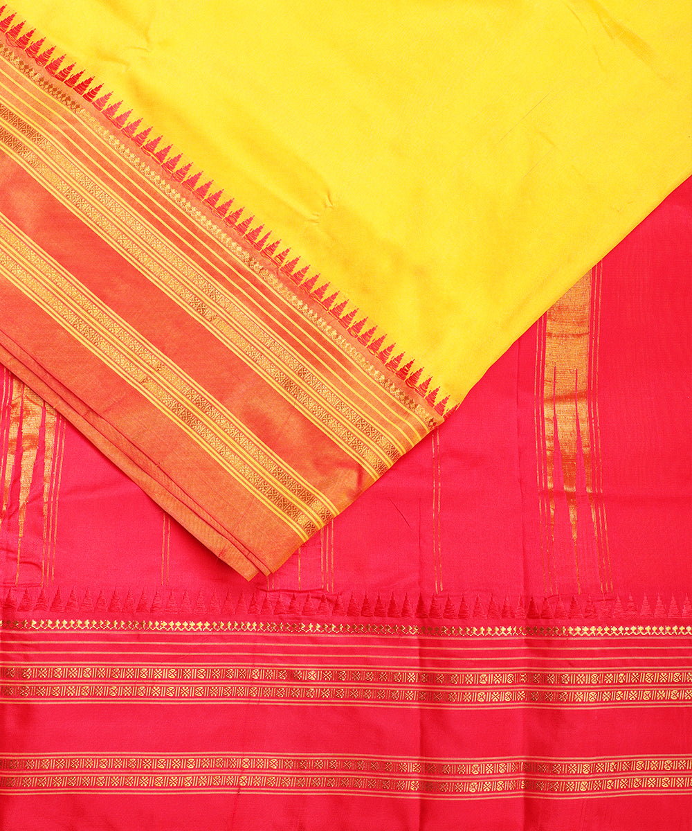 Tiger orange color handloom narayanpet silk saree