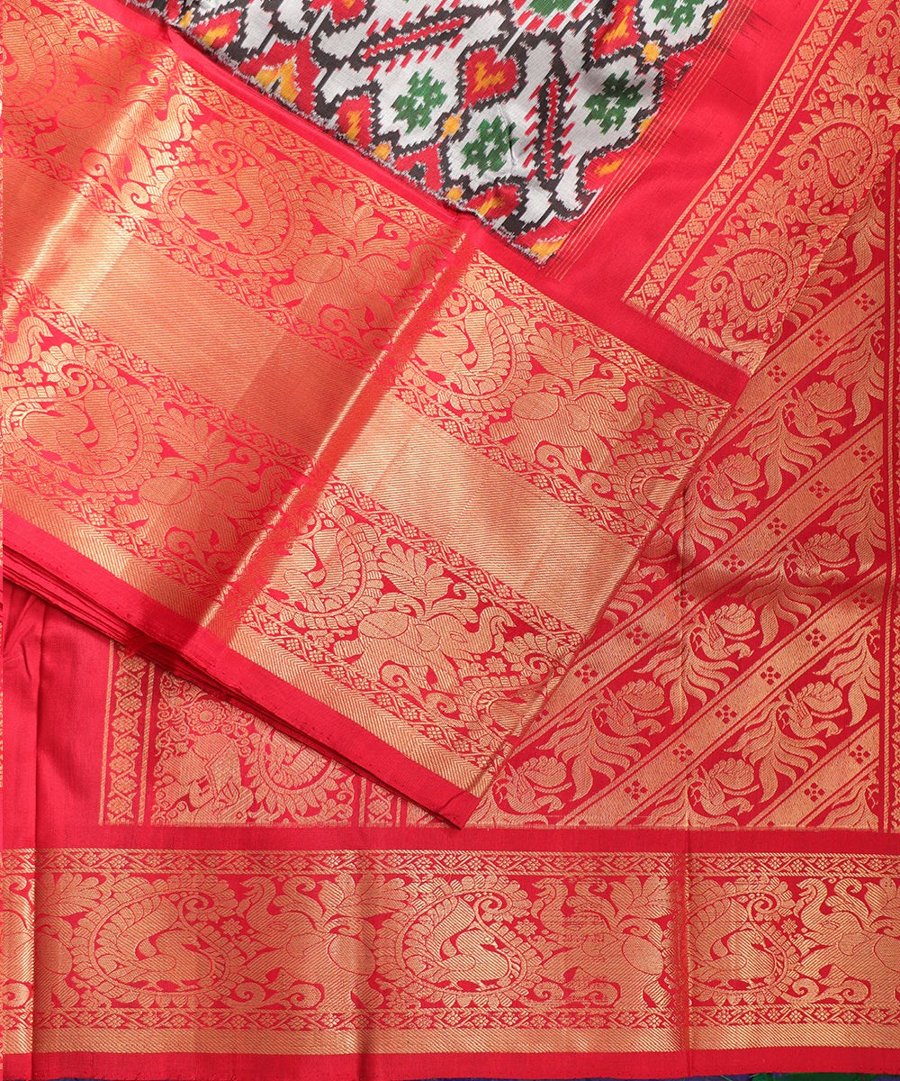 Smoke gray color handloom rajkot silk saree