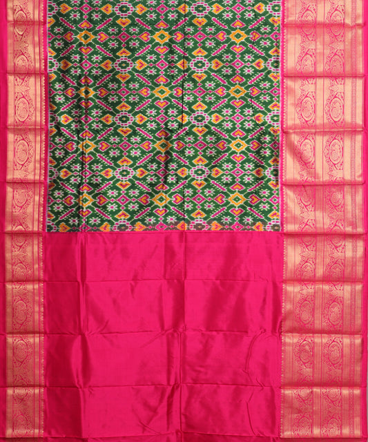 Forest green color handloom rajkot silk saree