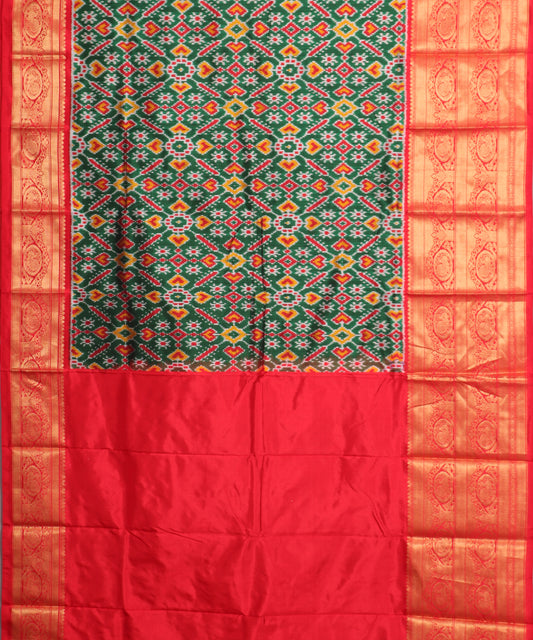 Sacramento green color handloom rajkot silk saree