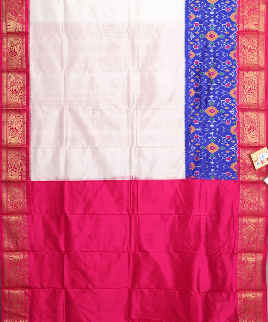 White color handloom rajkot silk saree